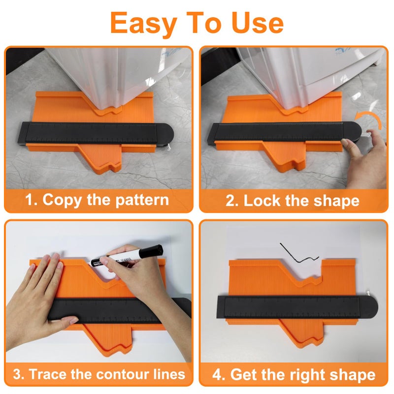 MECHEER 10 Inch Super Gauge Shape and Outline Tool  Contour Gauge Profile Tool with Lock  Measuring Tools Shape Duplicator Woodworking Tools - Image 4
